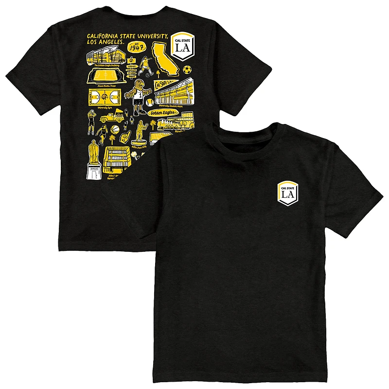 Youth Vive La Fete  Black Cal State L.A. Golden Eagles Impressions Artwork T-Shirt