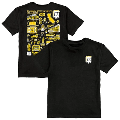 Youth Vive La Fete  Black Cal State L.A. Golden Eagles Impressions Artwork T-Shirt