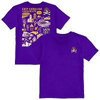 Youth Vive La Fete  Purple ECU Pirates Impressions Artwork T-Shirt