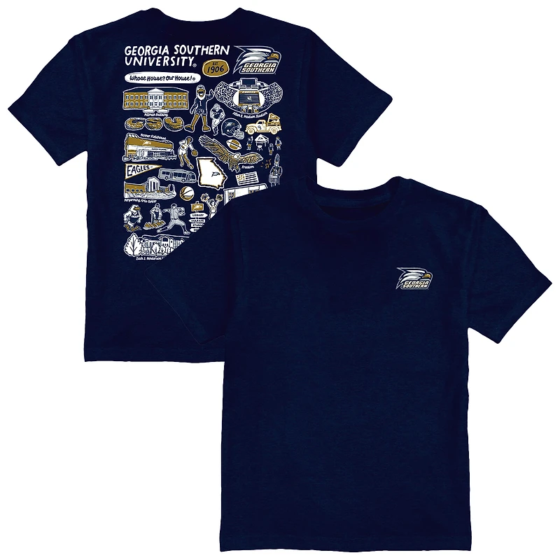 Youth Vive La Fete  Navy Georgia Southern Eagles Impressions Artwork T-Shirt