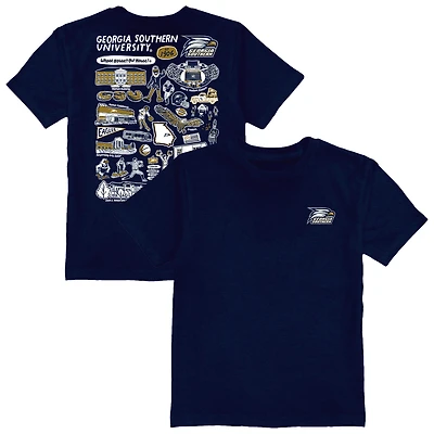 Youth Vive La Fete  Navy Georgia Southern Eagles Impressions Artwork T-Shirt