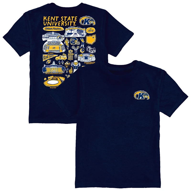 Youth Vive La Fete  Navy Kent State Golden Flashes Impressions Artwork T-Shirt