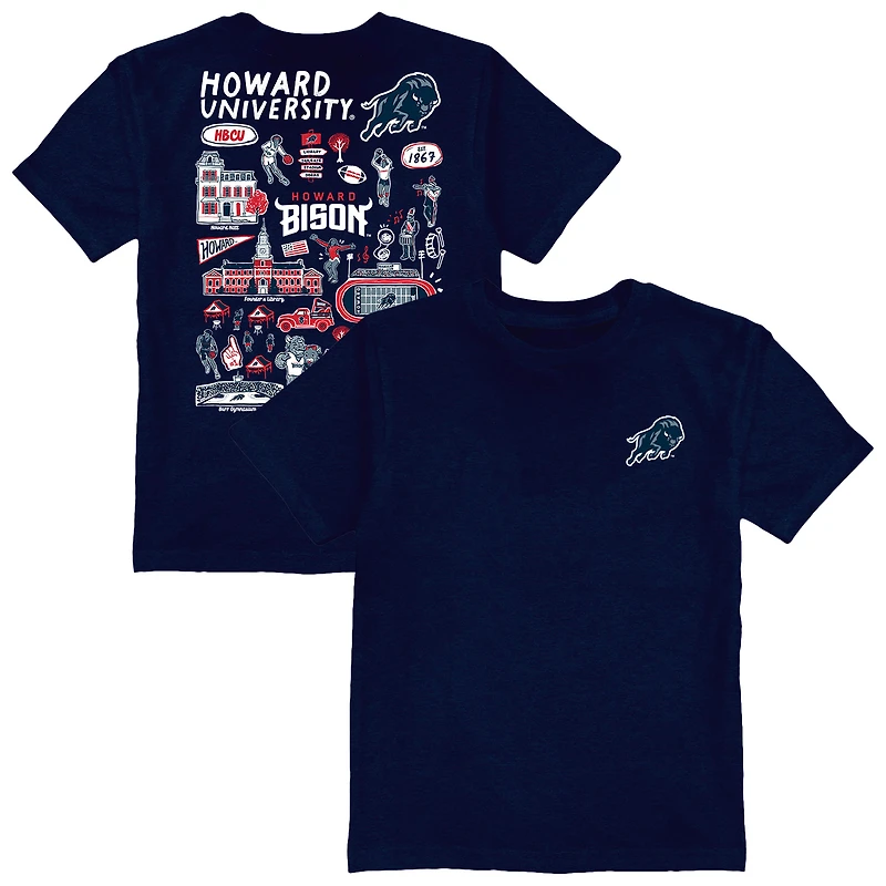 Youth Vive La Fete Navy Howard Bison Impressions Artwork T-Shirt