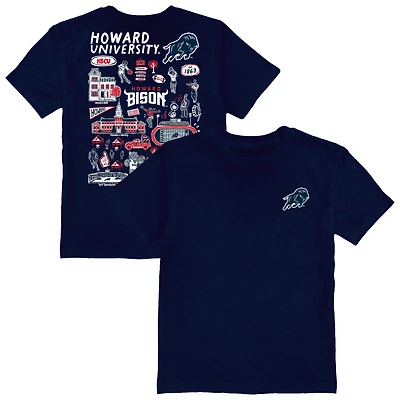 Youth Vive La Fete Navy Howard Bison Impressions Artwork T-Shirt