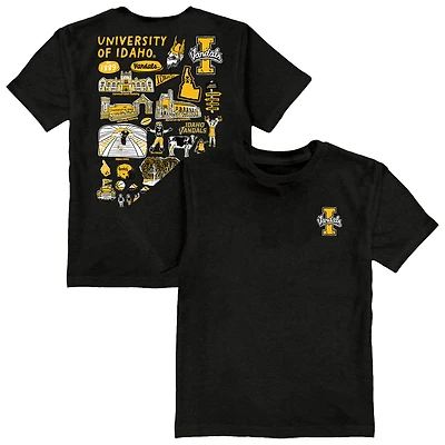 Youth Vive La Fete Black Idaho Vandals Impressions Artwork T-Shirt