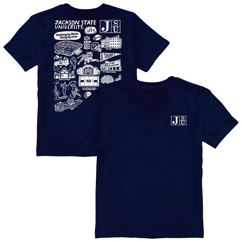 Youth Vive La Fete Navy Jackson State Tigers Impressions Artwork T-Shirt
