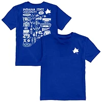 Youth Vive La Fete Royal Indiana State Sycamores Impressions Artwork T-Shirt