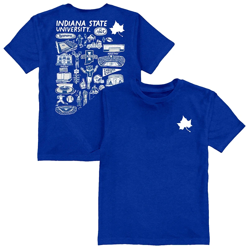 Youth Vive La Fete Royal Indiana State Sycamores Impressions Artwork T-Shirt
