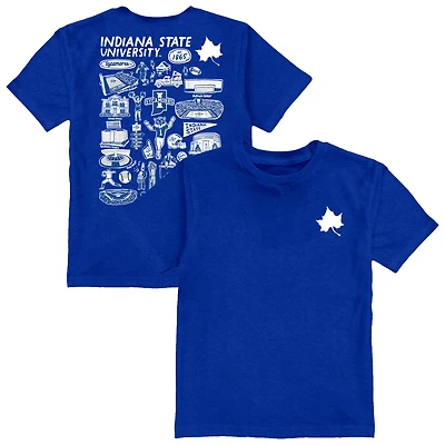 Youth Vive La Fete Royal Indiana State Sycamores Impressions Artwork T-Shirt