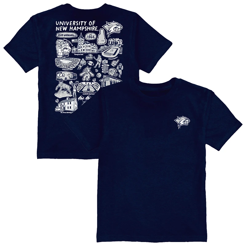 Youth Vive La Fete Navy New Hampshire Wildcats Impressions Artwork T-Shirt