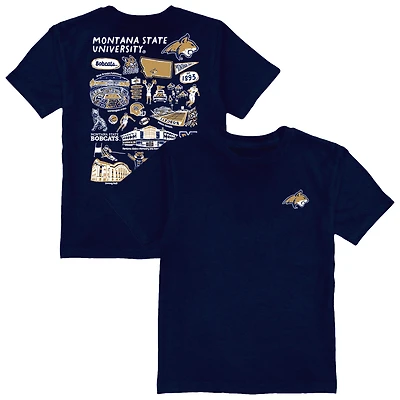 Youth Vive La Fete Navy Montana State Bobcats Impressions Artwork T-Shirt
