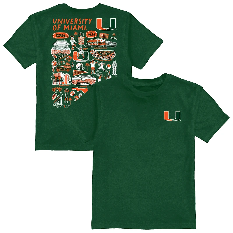 Youth Vive La Fete Green Miami Hurricanes Impressions Artwork T-Shirt