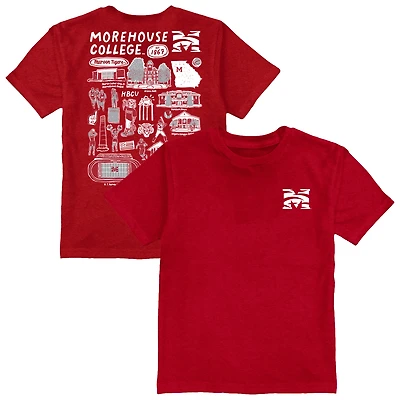 Youth Vive La Fete Maroon Morehouse Tigers Impressions Artwork T-Shirt