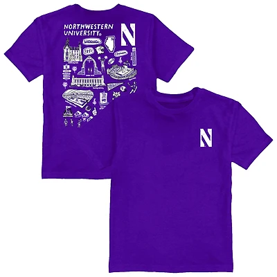 Youth Vive La Fete Purple Northwestern Wildcats Impressions Artwork T-Shirt