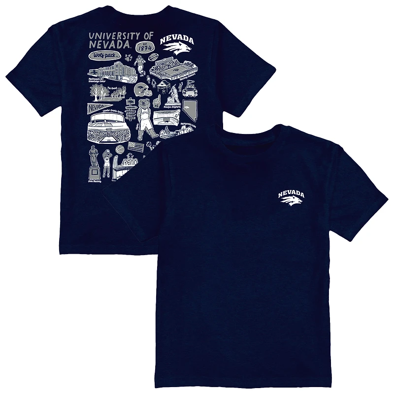 Youth Vive La Fete Navy Nevada Wolf Pack Impressions Artwork T-Shirt
