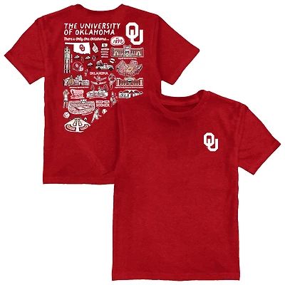 Youth Vive La Fete Crimson Oklahoma Sooners Impressions Artwork T-Shirt