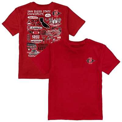 Youth Vive La Fete Cardinal San Diego State Aztecs Impressions Artwork T-Shirt
