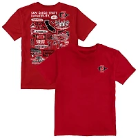 Youth Vive La Fete Cardinal San Diego State Aztecs Impressions Artwork T-Shirt