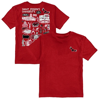Youth Vive La Fete Crimson Saint Joseph's Hawks Impressions Artwork T-Shirt