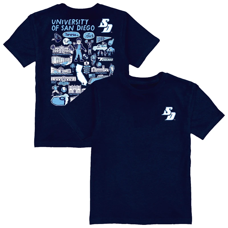 Youth Vive La Fete Navy San Diego Toreros Impressions Artwork T-Shirt