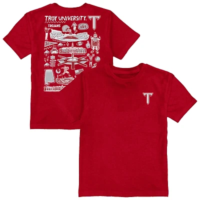 Youth Vive La Fete Cardinal Troy University Trojans Impressions Artwork T-Shirt