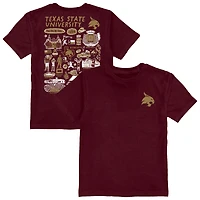 Youth Vive La Fete Maroon Texas State Bobcats Impressions Artwork T-Shirt