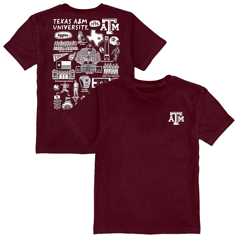 Youth Vive La Fete Maroon Texas A&M Aggies Impressions Artwork T-Shirt