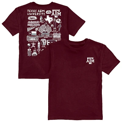 Youth Vive La Fete Maroon Texas A&M Aggies Impressions Artwork T-Shirt