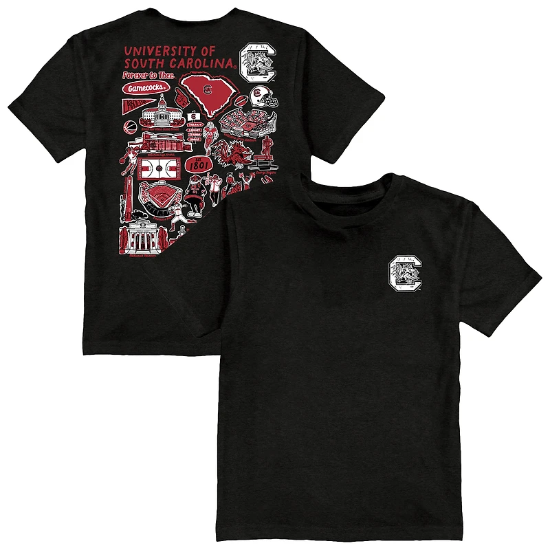 Youth Vive La Fete Black South Carolina Gamecocks Impressions Artwork T-Shirt