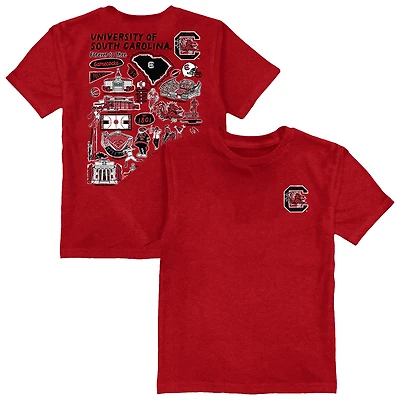 Youth Vive La Fete Garnet South Carolina Gamecocks Impressions Artwork T-Shirt