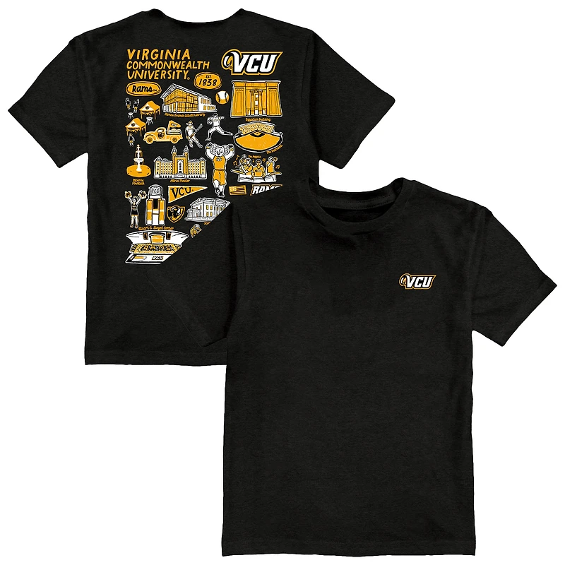 Youth Vive La Fete Black VCU Rams Impressions Artwork T-Shirt