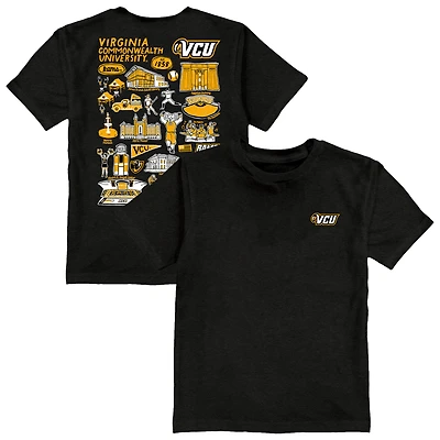 Youth Vive La Fete Black VCU Rams Impressions Artwork T-Shirt