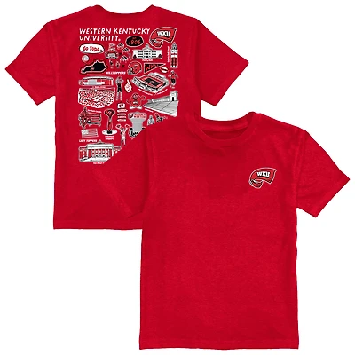 Youth Vive La Fete Red Western Kentucky Hilltoppers Impressions Artwork T-Shirt