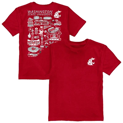 Youth Vive La Fete Crimson Washington State Cougars Impressions Artwork T-Shirt