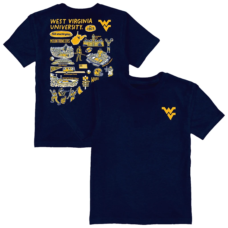 Youth Vive La Fete Navy West Virginia Mountaineers Impressions Artwork T-Shirt