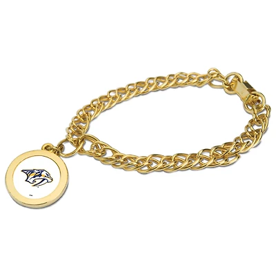 Nashville Predators Gold Charm Bracelet