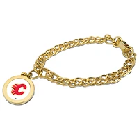 Calgary Flames Gold Charm Bracelet
