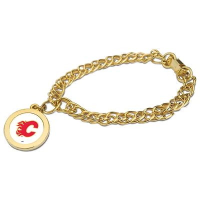 Calgary Flames Gold Charm Bracelet