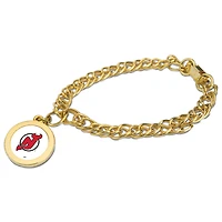 New Jersey Devils Gold Charm Bracelet