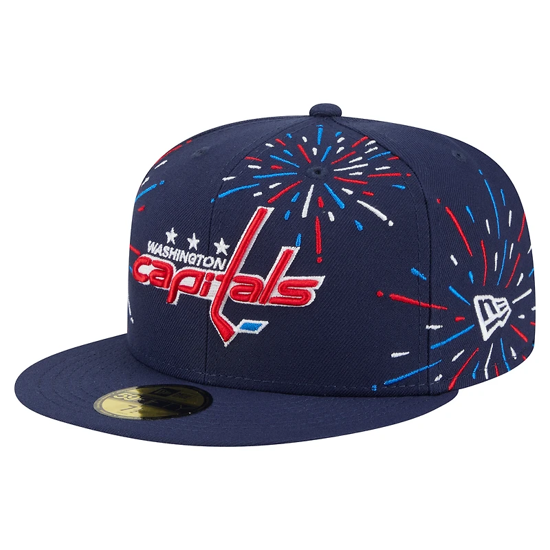 Men's New Era  Navy Washington Capitals Americana Fireworks 59FIFTY Fitted Hat