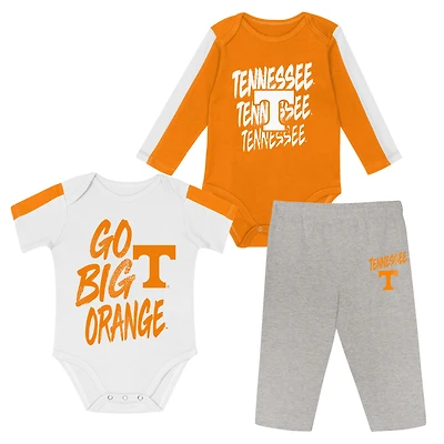 Infant Outerstuff Tennessee Orange/White Volunteers Double Down Bodysuit and Pants 3-Piece Set