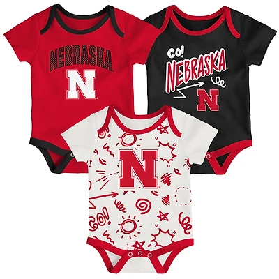 Newborn & Infant Outerstuff Nebraska Huskers All Day Play Three-Piece Bodysuit Set