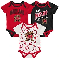 Newborn & Infant Outerstuff Maryland Terrapins All Day Play Three-Piece Bodysuit Set