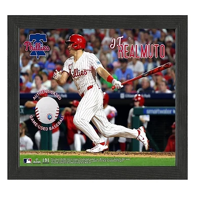 J.T. Realmuto Philadelphia Phillies Framed Photograph with Game-Used Ball Swatch