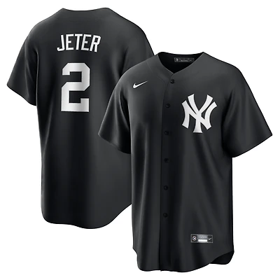 Men's Nike Derek Jeter Black New York Yankees  Replica Player Jersey