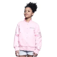 Youth Starter  Light Pink New York Knicks Arena Full-Snap Varsity Jacket