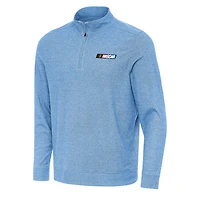 Men's Antigua  Heather Powder Blue NASCAR Subtle Quarter-Zip Top
