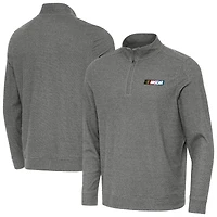 Men's Antigua  Heather Black NASCAR 1976-2017 Logo Subtle Quarter-Zip Top