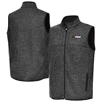 Men's Antigua  Heather Black NASCAR 1976-2017 Logo Fortune Full-Zip Vest