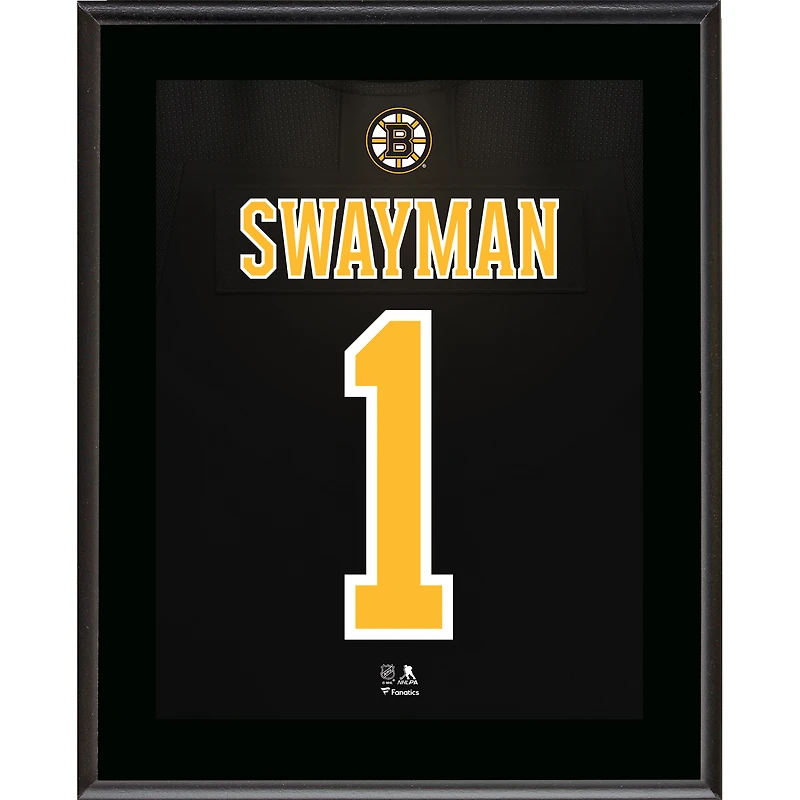 Jeremy Swayman Boston Bruins 10.5" x 13" Jersey Number Sublimated Player Plaque
